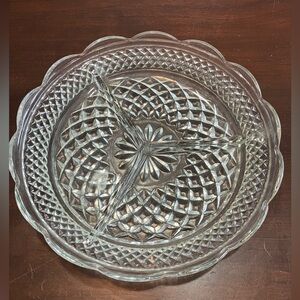 Anchor Hocking Wexford 3 Divider Relish Tray  Vintage